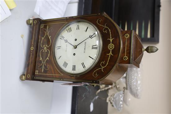 Bucknell of London. A Regency brass inset mahogany hour repeating bracket clock, H.22in.